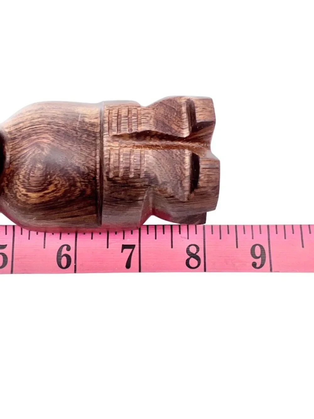 Wooden Figurine 8 Inches Tall Rich Brown Finish Unique Cultural Decor Piece